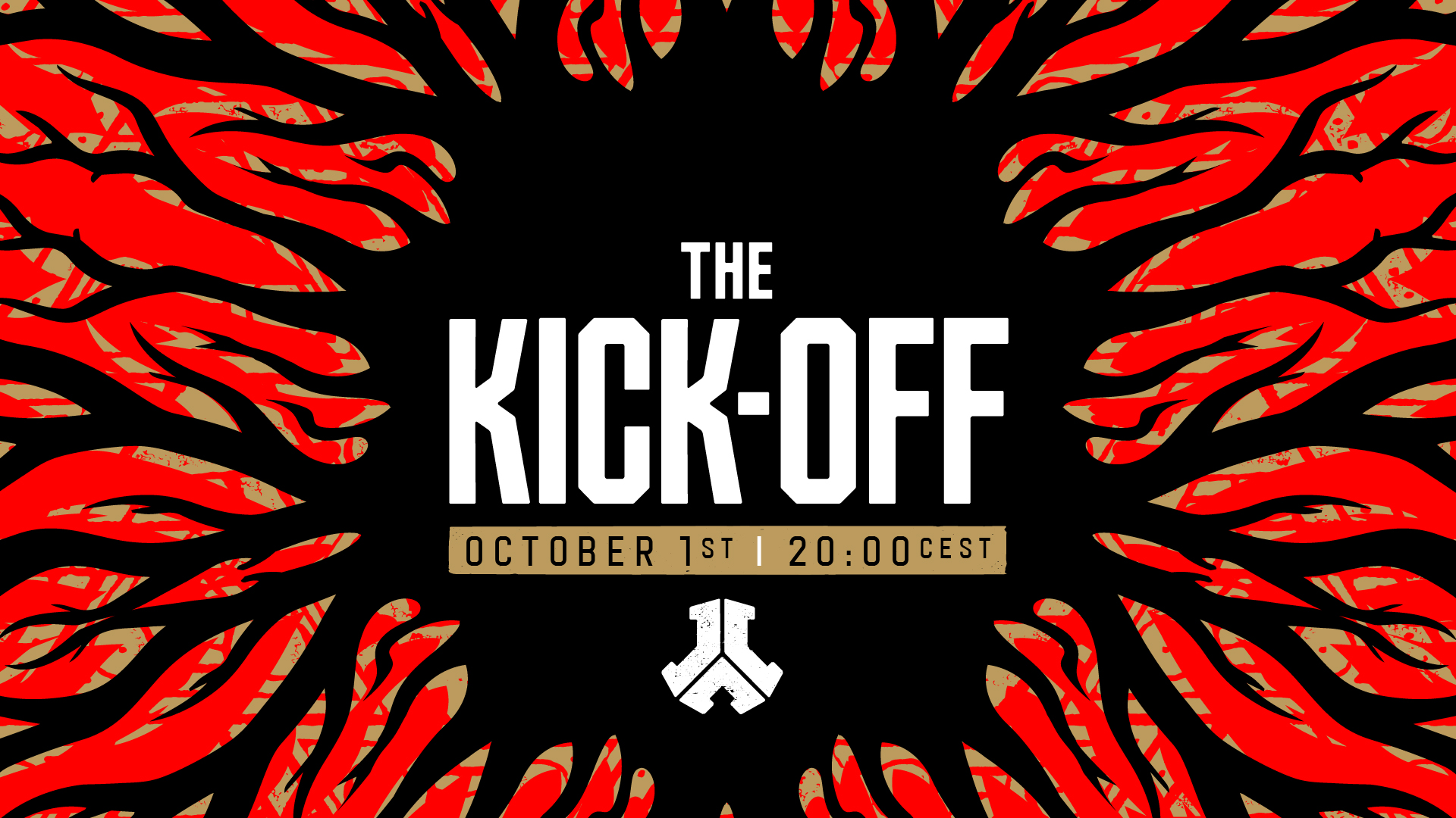 Event poster with red flames and text "The Kick-Off."