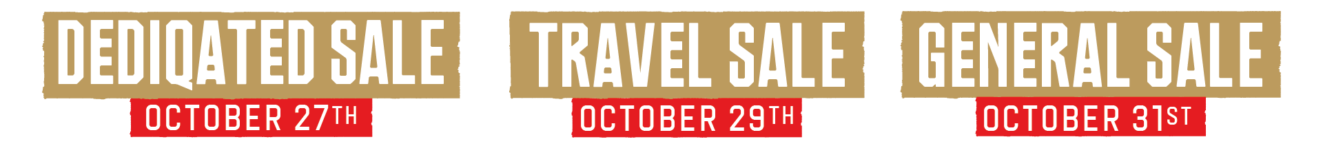Three sale events with dates in October.